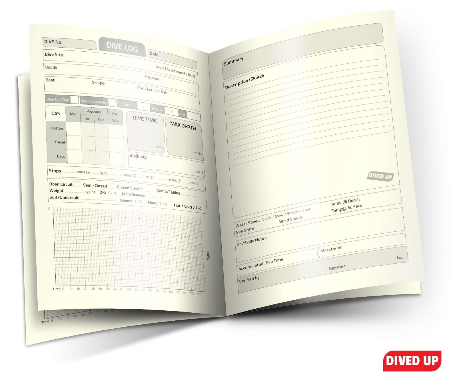 Solid Diver's Log Book interior