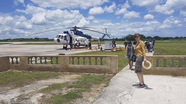 Helicopter ride to Cayo Largo