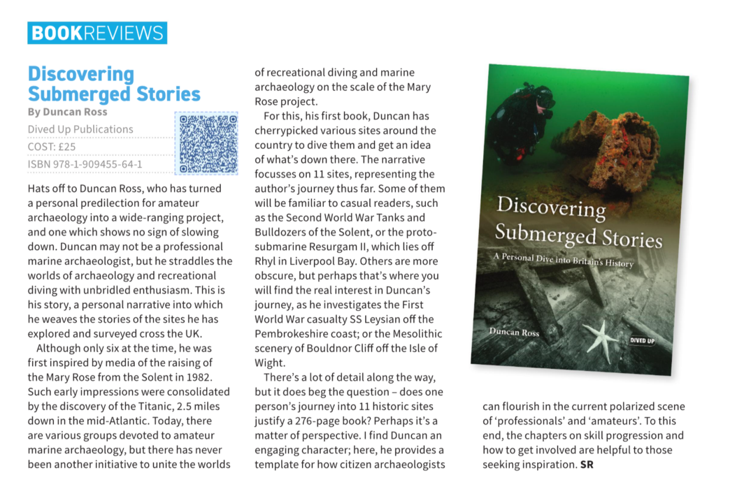 Review of Discovering Submerged Stories in SCUBA magazine
